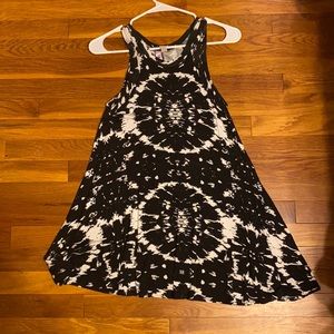 Black and white tie dye tank dress